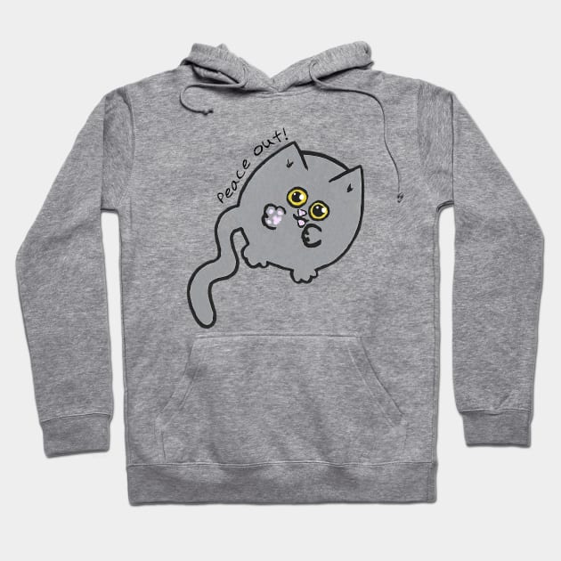 Peace Out Circle Cat Hoodie by TooCoolUnicorn